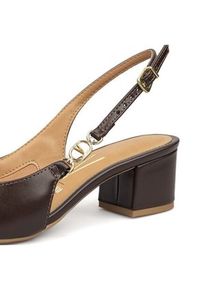 Tacon Medio Cuadrado Slingback Cacao Vizzano