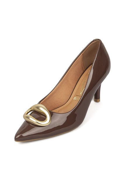 Tacon Stiletto Medio Verniz Canela-Café Vizzano