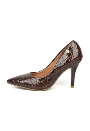 Tacon Stiletto Alto Canela-Café Croco Vizzano