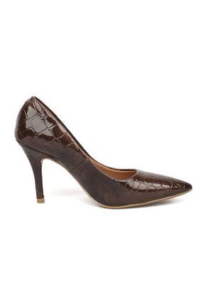 Tacon Stiletto Alto Canela-Café Croco Vizzano