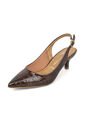 Tacon Bajo Slingback Croco Canela-Café Vizzano de Vizzano