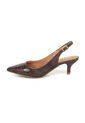 Tacon Bajo Slingback Croco Canela-Café Vizzano de Vizzano