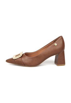 Zapato Tacón Alto Café Dorado Vizzano Bloque Oficina