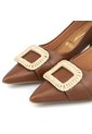 Zapato Tacón Alto Café Dorado Vizzano Bloque Oficina de Vizzano