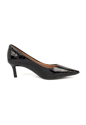 Tacon Stiletto Bajo Negro Croco Vizzano