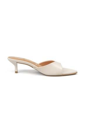 Sandalia Tacon Bajo Pelica Blanco Off Vizzano