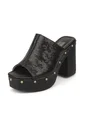Sandalia Tacon Alto Cuadrado Mule Piton Negro Vizzano de Vizzano