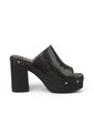 Sandalia Tacon Alto Cuadrado Mule Piton Negro Vizzano de Vizzano