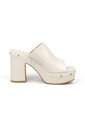 Sandalia Tacon Alto Cuadrado Mule Piton Marfil Vizzano de Vizzano