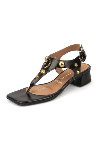 Sandalia Tacon Bajo Cuadrado Napa Imperiale Negro Vizzano Vizzano