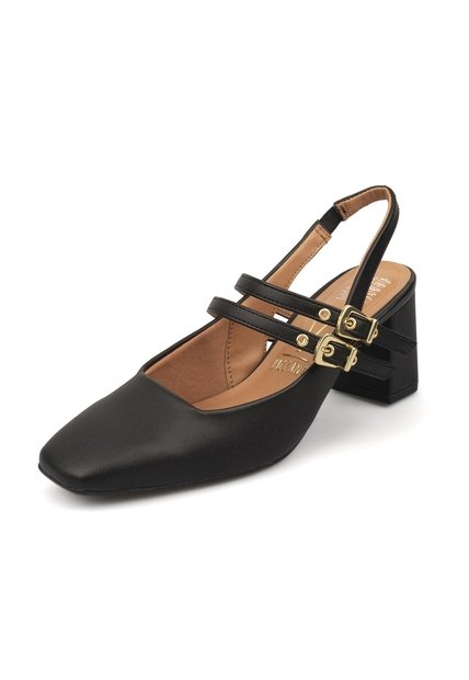 Tacon Medio Cuadrado Pelica Negro Vizzano
