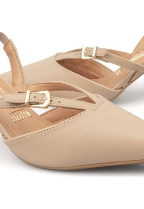 Tacon Medio Slingback Pelica Beige Vizzano