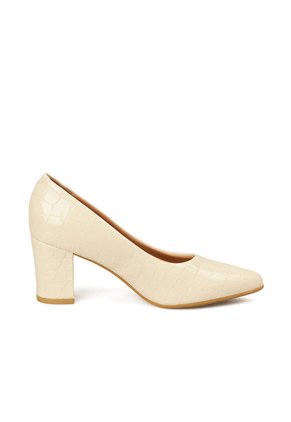 TACON MEDIO VERNIZ CROCO MARFIL VIZZANO