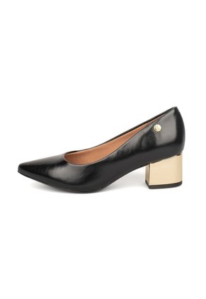 Tacon Medio Cuadrado Negro-Oro Vizzano