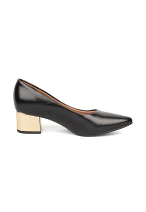 Tacon Medio Cuadrado Negro-Oro Vizzano
