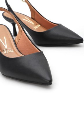 Tacón Medio Negro-Dorado Vizzano