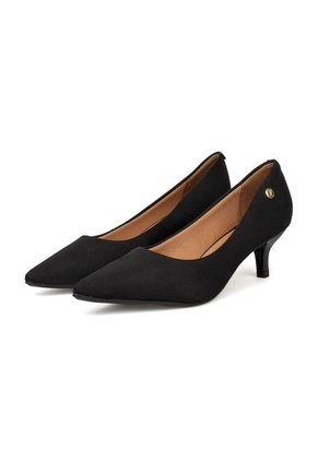 Tacon Medio Stiletto Camurca Flex Negro Vizzano