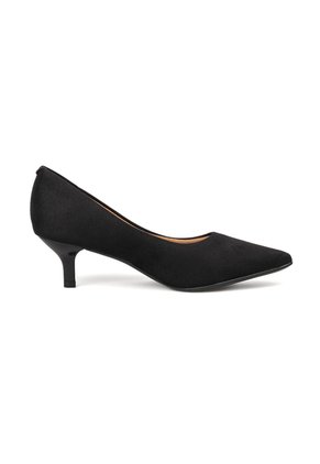 Tacon Medio Stiletto Camurca Flex Negro Vizzano