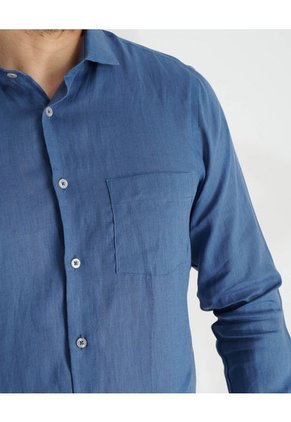 Camisa De Lino Manga Larga MVHCGABOBAZU5101-XL Azul