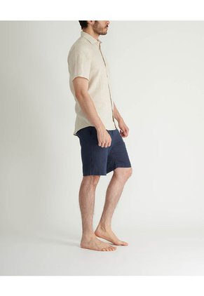 Camisa De Lino Manga Corta MVHCALUBEIGES Beige