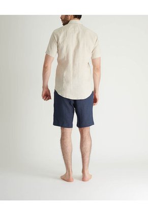 Camisa De Lino Manga Corta MVHCALUBEIGES Beige