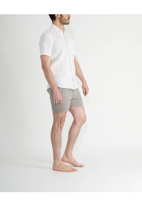 Camisa De Lino Manga Corta MVHCALUWHITES Blanco