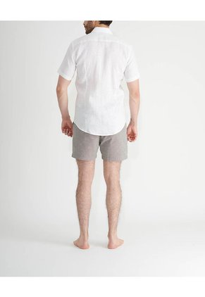 Camisa De Lino Manga Corta MVHCALUWHITES Blanco