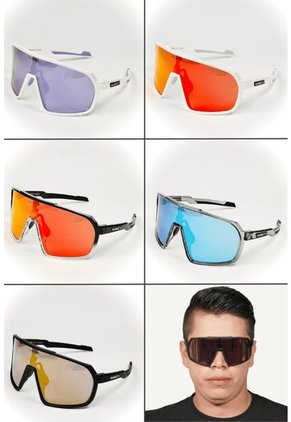 GAFA CICLISMO Y DEPORTES WANDERTH STRENGTH DE UN SOLO LENTE DE COLOR PLATEADO-AZUL