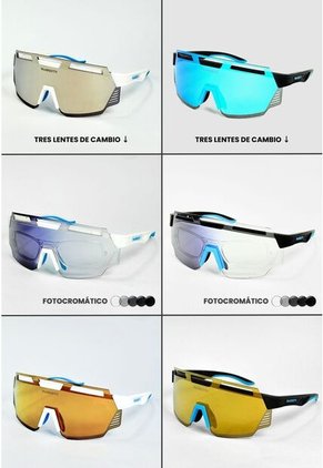 GAFA CICLISMO Y DEPORTES WANDERTH PREDATOR BLANCO-AZUL FOTOCROMATICAS