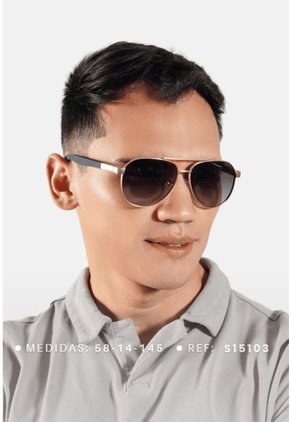 GAFAS DE SOL UNISEX WANDERTH FILTRO UV400 CON LENTES POLARIZADOS-DORADO-NEGRO-S15103