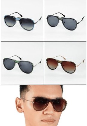 GAFAS DE SOL UNISEX WANDERTH FILTRO UV400 CON LENTES POLARIZADOS-PLATEADO-VERDE-A4523