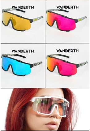 GAFA CICLISMO Y DEPORTES WANDERTH GIRO DE UN SOLO LENTE DE COLOR PLATEADO-AZUL