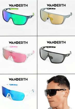 GAFA CICLISMO Y DEPORTES WANDERTH LIFESTYLE DE UN SOLO LENTE DE COLOR BLANCO-AZUL