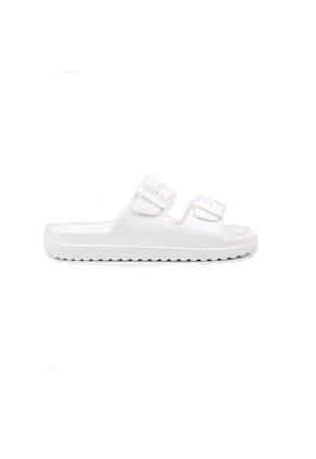 Sandalias Planas Casual Eva SB 403 Blanco Doble Hebilla Wanted