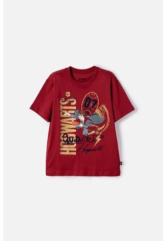 Camiseta De Harry Potter Manga Corta Rojo Para Niño 14 WARNER BROS