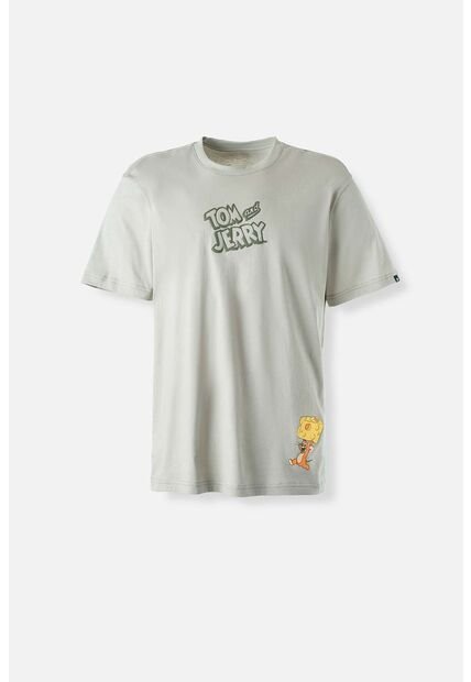 Camiseta De Tom Y Jerry Manga Corta Corta Verde Aceituna Género Neutro L