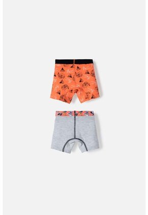 Pack X2 Boxer De Looney Tunes Naranja Y Gris Para Niño 2T A 5T 5T