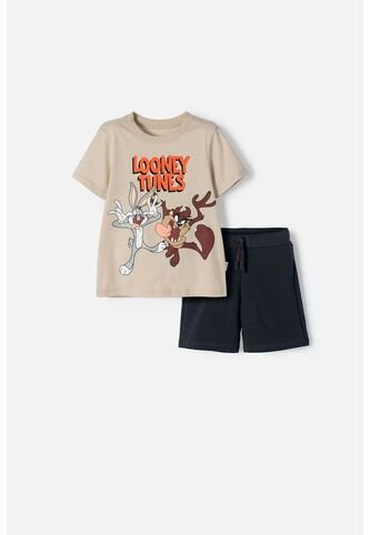 Conjunto De Los Looney Tunes Caqui Y Gris De Pantalón Corto Para Niño 2T A 5T 5T WARNER BROS