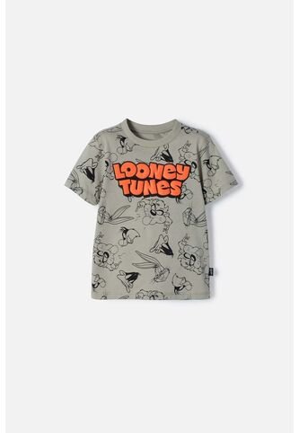 Camiseta De Los Looney Tunes Verde Manga Corta Para Niño 2T A 5T 3T WARNER BROS
