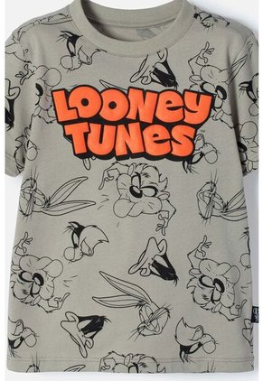Camiseta De Los Looney Tunes Verde Manga Corta Para Niño 2T A 5T 3T