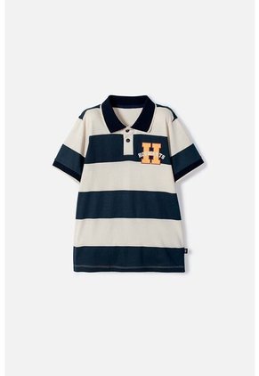 Camiseta Tipo Polo De Harry Potter Azul Y Almendra Para Niño 10