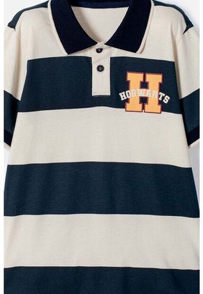 Camiseta Tipo Polo De Harry Potter Azul Y Almendra Para Niño 10