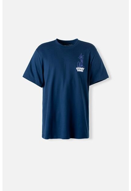 Camiseta De Looney Tunes Manga Corta Azul Para Hombre M