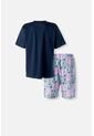 Pijama De Rick & Morty Azul Y Blanca De Pantalón Corto Para Hombre S de WARNER BROS