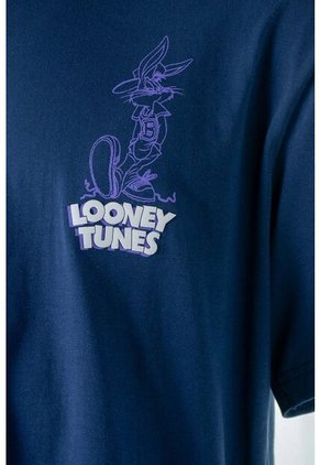 Camiseta De Looney Tunes Manga Corta Azul Para Hombre M