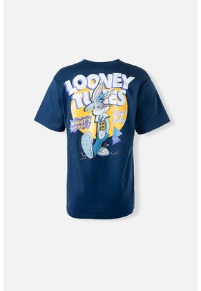 Camiseta De Looney Tunes Manga Corta Azul Para Hombre M