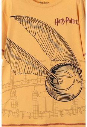 Camiseta De Harry Potter Manga Corta Mostaza Para Niño 12