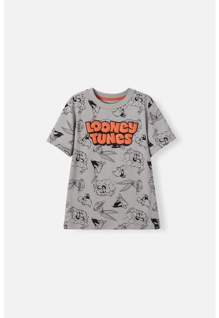 Camiseta De Looney Tunes Manga Corta Verde Oliva Para Niño 10