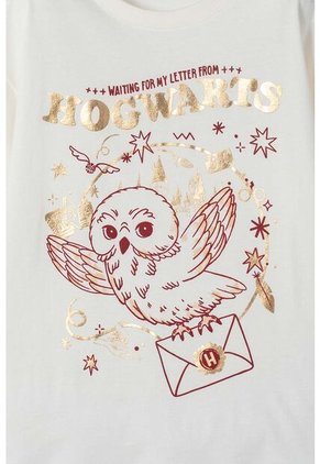 Camiseta De Harry Potter Manga Larga Marfil Para Niña 12