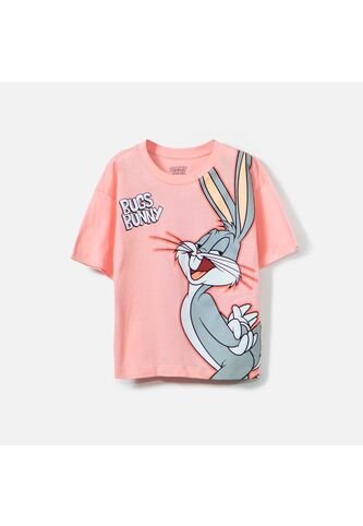 Camiseta De Bugs Bunny Manga Corta Mandarina Para Niña 8 WARNER BROS